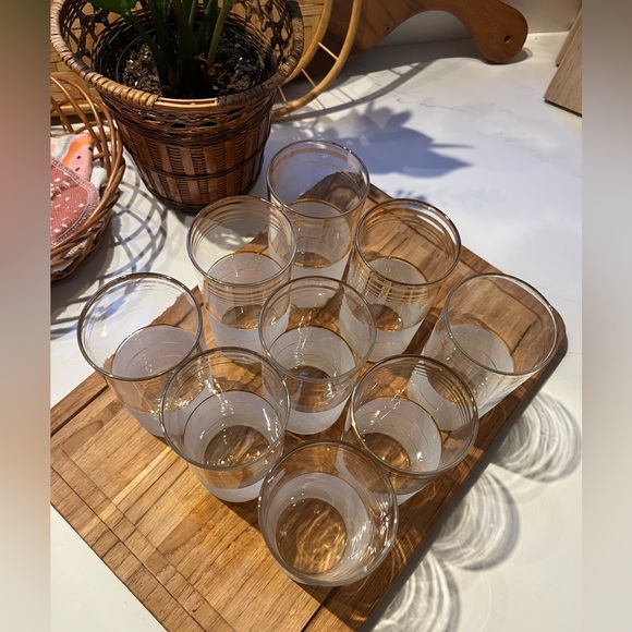 S/9 gold etched mid century glasses - Picture 4 of 9